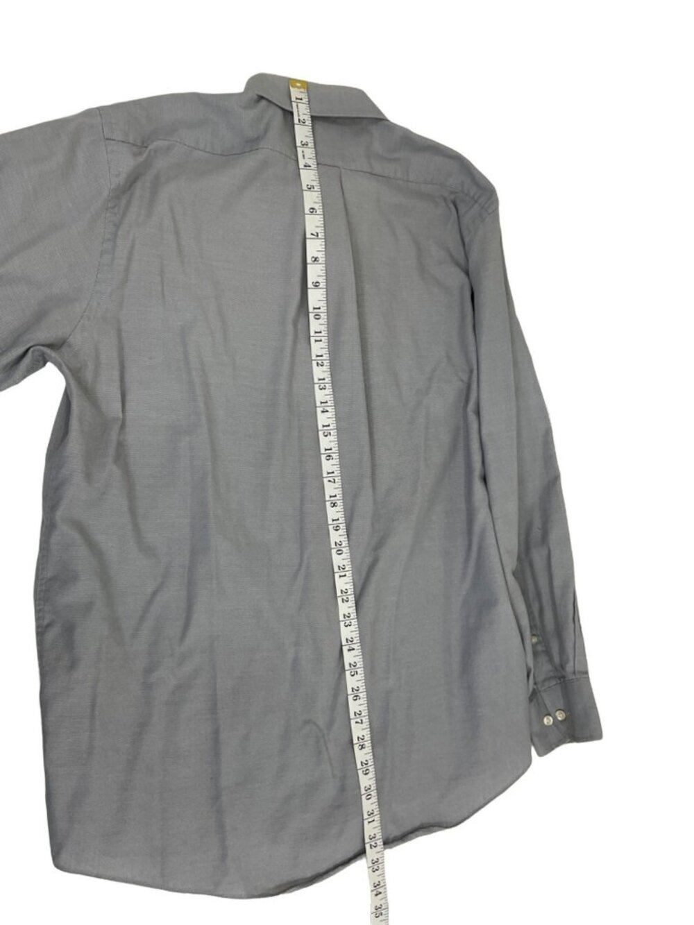 Chaps 16 1/2  34/35 Grey Cotton Blend Long Sleeve Dress Shirt  25c - Picture 4 of 9